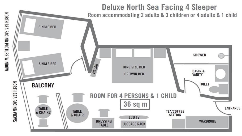 Deluxe Quadruple Room - North Sea Facing