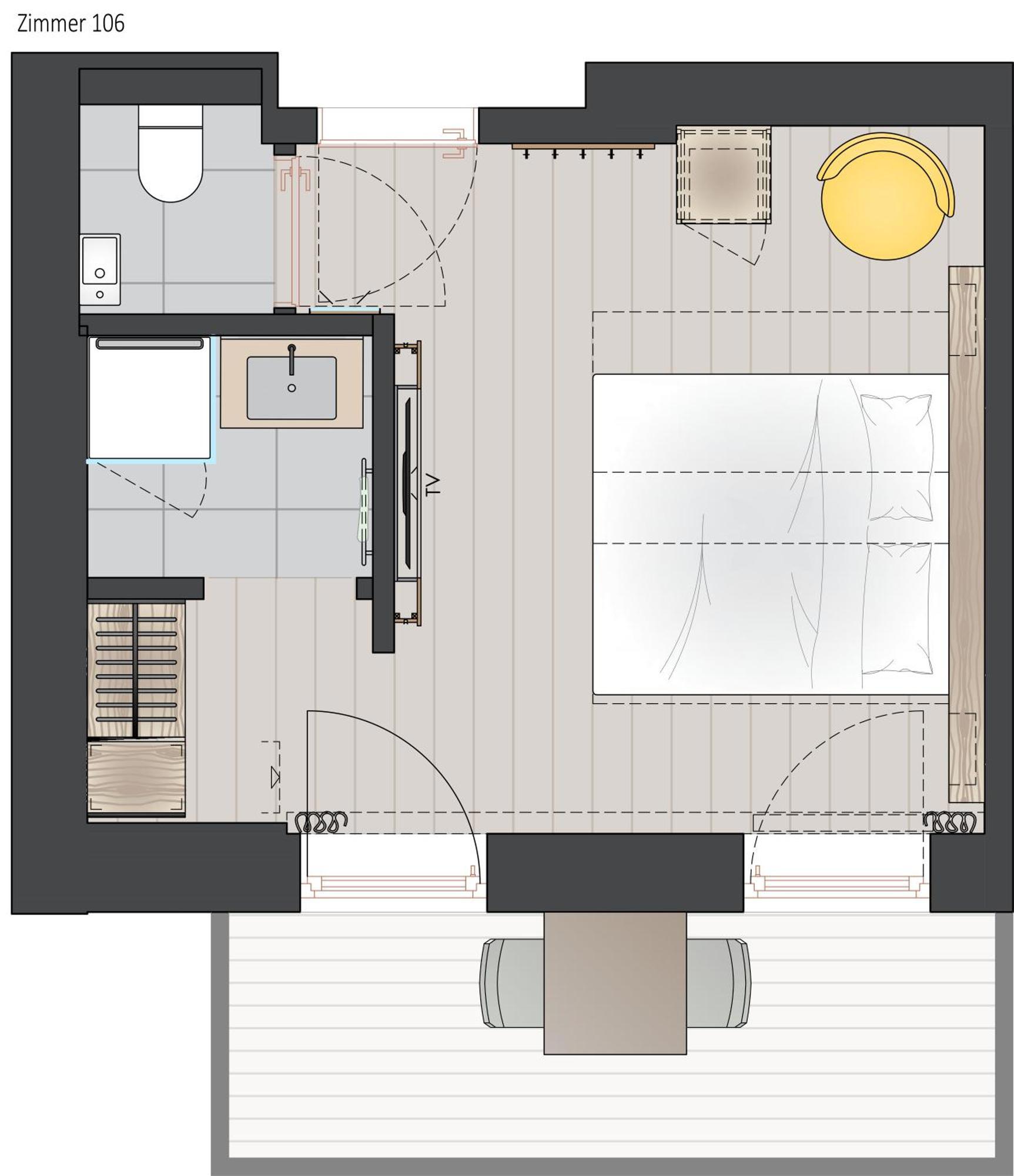 Doppelzimmer mit Terrasse