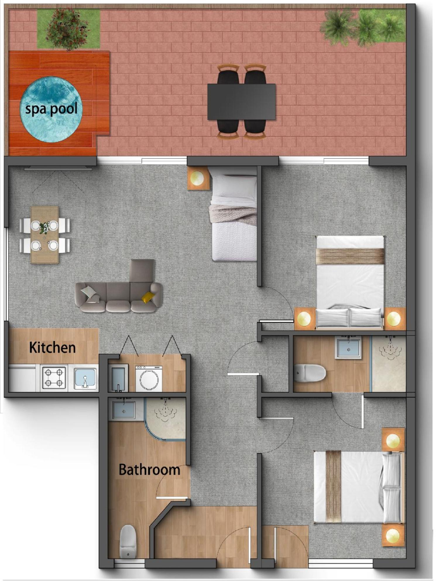 Luxury Two-Bedroom Suite Spa Bath