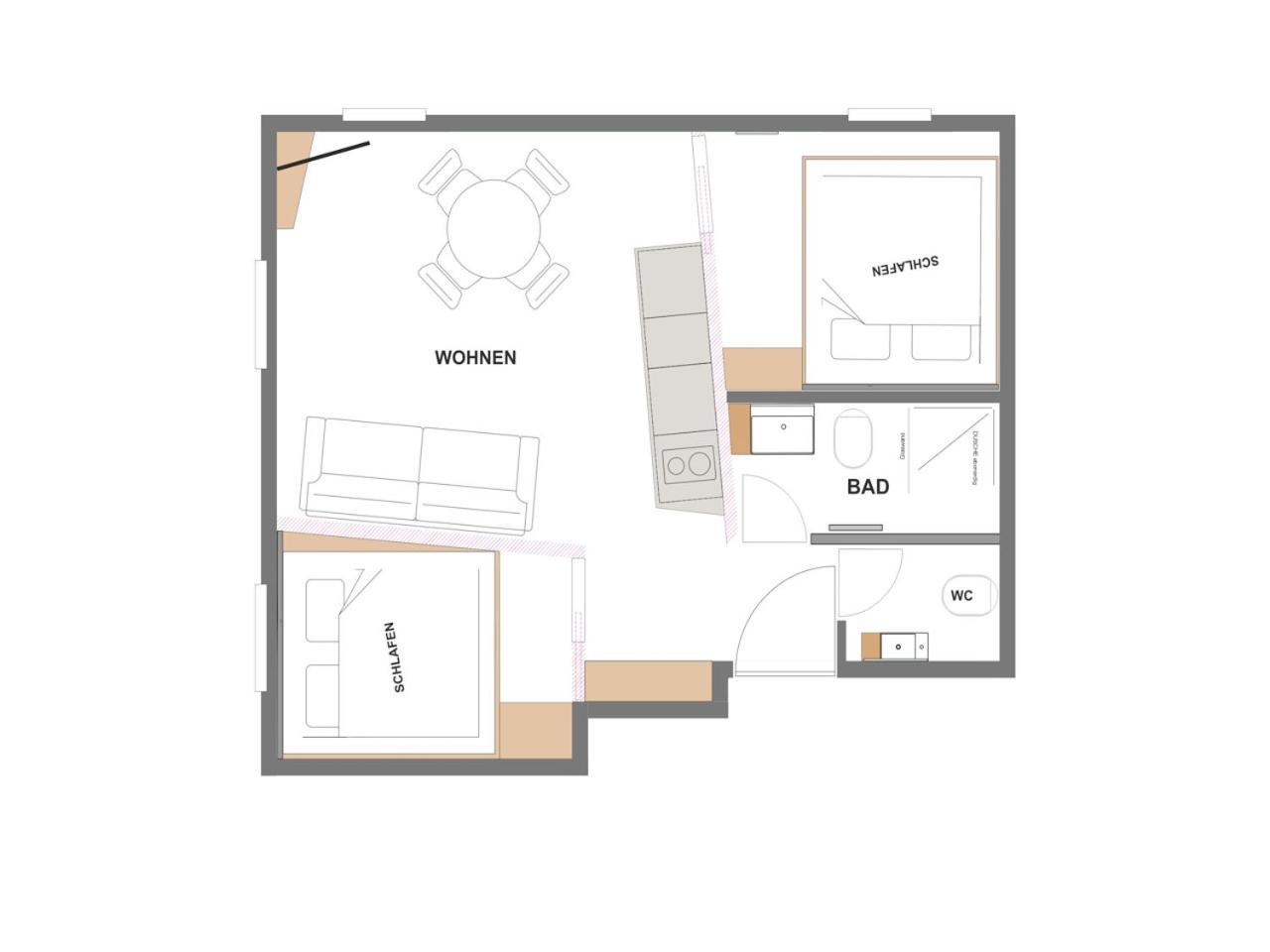 Two-Bedroom Family Living Apartment