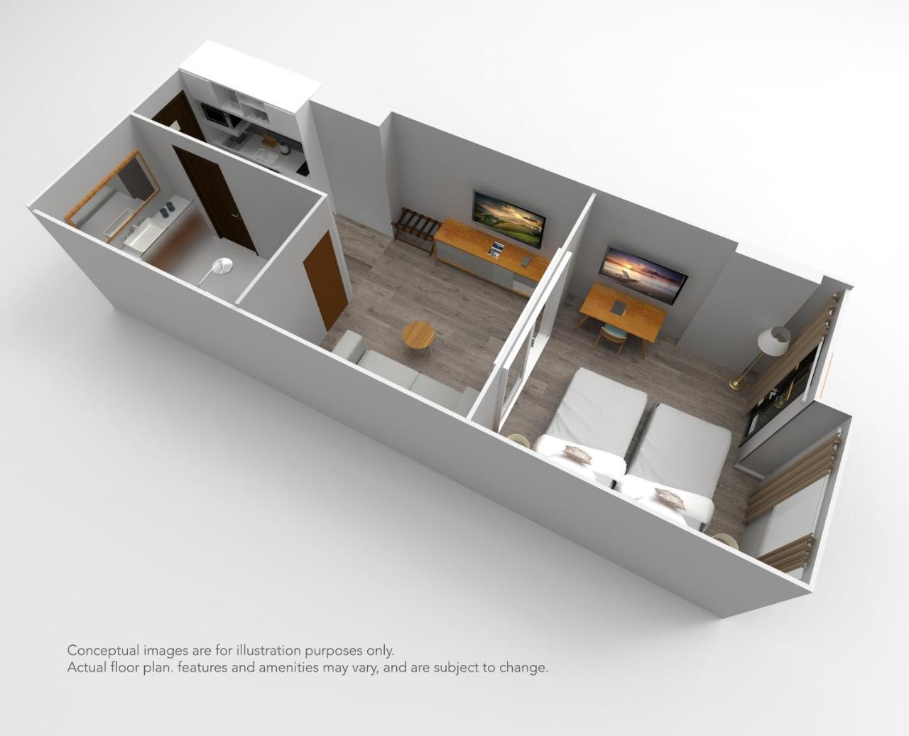 Executive Studio Sofa Bed Fully Equipped Kitchenette,1661680865:JPEG