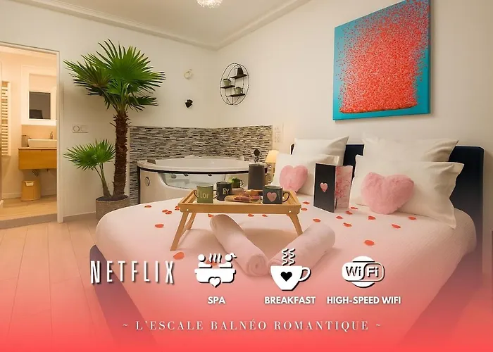 L'Escale Balnéo'Romantique - Loveroom - Jacuzzi&Petit déjeuner